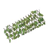 Sosoport Simulierter grüner Dillzaun künstlicher grüner Blattzaun erweiterbarer Spalierzaun heckenscheere die hecke Pflanzendekor Zaundekoration künstliches Blätternetz teleskopisch Holz