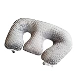 KEAAN Multifunktionales Stillkissen für Zwillinge, Stillkissen für Schwangere, maschinenwaschbar, Baumwollstoff, Doppelstützkissen, Grau