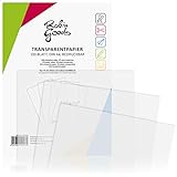 Robin Goods® 100 Blatt Premium Transparentpapier DIN A4, 110g/m², Super Qualität, bedruckbar, Bastelpapier, Pauspapier, Pergamentpapier, Architektenpapier (100 Blatt - transparent)