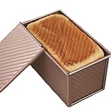 Joselin Brotform mit Deckel, Antihaft-Backform, Brotbackform Aus Karbonstahl, Wellbrot-Toastbox-Form mit Deckel zum Backen