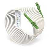 EMSECKO LWL Glasfaser-Kabel, 15M OS2 Simplex 3.0mm LC/APC auf LC/APC Stecker, 9/125μm Patchkabel LSZH, FTTH Lichtwellenleiter, Weiß