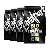 Landpark Bio Kaffee Espresso 500g (4er Pack) - Arabica & Robusta Kaffeebohnen - Medium Roast - Säurearmer Bohnenkaffee - Fair Trade gehandelt
