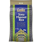 Laila Sona Masoori Reis 5kg – Südindischer, locker & aromatisch, ideal für Curry, Biryani, Dosa, Idli | Vegan, glutenfrei, natürlicher Reis aus Indien mit Kajal Sticker