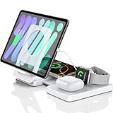 Wireless Charger für Apple, 4 in 1 Drahtlose Ladestation für iPhone 16 Pro Max/15/14/13/12-Serie, Kabelloses Ladegerät Air Pods Pro 2, iPad-Ständer, Uhrenladegerät für iWatch 10/9/8/7/6 (weiß)
