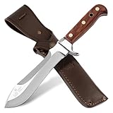 PUMA - Automesser Pflaumenholz - das legendäre Jagdmesser - handgefertigt in Solingen -Griff aus echtem Pflaumenholz - 155mm Klinge, Gesamtlänge 270mm - Vollerl - mit passender Sattellederscheide