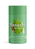Yasashi Bio Tee | Bio Grüner Tee Genmaicha & Zitronengras | 100% natürliche Zutaten | 100% Bio Qualität | 100% recyclefähige Verpackung | 16 Pyramidenbeutel x 1,75g