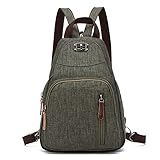 Retro-Sling-Brust-Rucksack, Mehrzweck-Crossbody-Schultertasche, Reiserucksack for Männer und Frauen, Outdoor-Radfahren, Indoor-Fitnessstudio, Wandern, Tagesrucksäcke, strapazierfähiges Polyester(Armyg