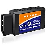 OBD2 Bluetooth Diagnosegerät Scanner Code Leser für Android Windows, Auto Diagnosegerät OBD ODB2 Adapter für OBDII Protokoll Fahrzeuge