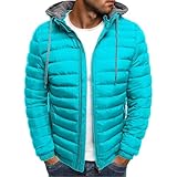 Oanviso Herren Winterjacke mit Kapuze Daunenjacke Warm Parka Jacke Männer Übergangsjacke Steppjacke Mode Wintermantel Softshelljacke Oberbekleidung Outdoorjacke A Bleu Clair 3XL
