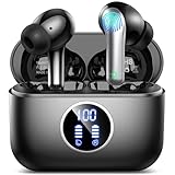 lukg Bluetooth Kopfhörer, In Ear Kopfhörer Kabellos Bluetooth 5.3 mit 4 Mic, 2024 Kabellose Kopfhörer mit Noise Cancelling, Tiefer Bass Wireless Earbuds 48Std, Dual LED-Anzeige, IP7 Wasserdicht