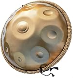 JTYX Handpan-Drum-Instrument, Handpan In D-Moll 9 Noten 22-Zoll-Stahl-Handtrommel Mit Weicher Handpan-Tasche, 2 Handpan-Schlägel, Handpan-Ständer, Staubfreie Tücher