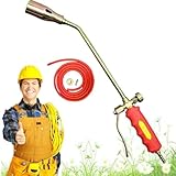 Propangas-Unkrautbrenner mit hoher Ausgangsleistung, 1.900.000 BTU Lötlampe mit 2/5 m Rohr und Druckzündung, robuster Flammenwerfer für Garten, Dach, Auffahrt, Bauernhof (50 mm Durchmesser, 2 m Rohr)
