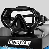 Findway Taucherbrille Erwachsene Teenager,Tauchermaske für Herren Damen, Verstellbares Silikonband Schnorchelmaske mit HD Gehärtetes Glas Anti-Leck Schwimmmaske, für Tauchen, Schnorcheln und Schwimmen