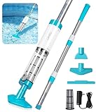 LanBlu Poolsauger Akku mit Teleskopstange, 3 in 1 Pool Staubsauger Laufzeit bis zu 90 Min, Batterie Poolsauger Bodensauger mit Starker Saugleistung, Tragbarer Pool Sauger Kabellos für Spas Kleine Pool
