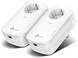 TP-Link Powerline Adapter Set TL-PA8010P KIT(1300Mbit/s Homeplug AV2, 2*2-MIMO, Steckdose, 2 Gigabit Ports, Plug&Play, kompatibel mit allen, ideal für Streaming, energiesparend)weiß