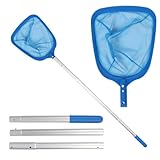 CarPlusStudio Pool Kescher 161cm Lang – Teichkescher mit Teleskopstange, Feinmaschiger Kescher (14,5cm Tief) für Pool, Teich, Algen & Bestway Pool, Whirlpool, Spa, Koi Teich Zubehör