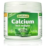 Greenfood - Calcium Kapseln - 300 vegane Tabletten - Hohe Bioverfügbarkeit - Gedeckter Tagesbedarf - Essenziell für Zähne, Knochen und Muskeln