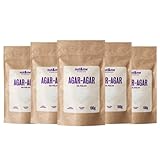 Agar-Agar-Pulver 500 gr nut&me | Verdickungs- und Geliermittel | Glutenfrei und ohne Zusatzstoffe | Ohne GVO | Reich an Ballaststoffen | Pack 5 x 100 gr