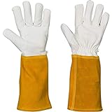 MIG/Stick Schweißhandschuhe, weiches Leder, Kevlar-Nähte und Handfutter, Größe M, 40,6 cm
