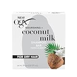 OGX Coconut Milk Festes Shampoo (80g), seifenfreie Haarpflege mit Kokosöl & 79% natürlichen Inhaltsstoffen für trockenes Haar