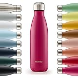 Blumtal® Trinkflasche Edelstahl Charles - Thermosflasche 500 ml - BPA-freie Thermo Trinkflasche kalt&warm - auslaufsichere Trinkflasche Metall - Thermos Trinkflasche - Flasche Metall - Berry - Pink