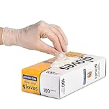 K-MART Einweg-Vinylhandschuhe, puderfreie und latexfreie transparent Einmalhandschuhe mit 100 Stück/Box (groß)