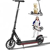 200MM Vollgummireifen Scooter mit Doppeltem Bremssystem, Faltbar und Höhenverstellbar Kinder Roller für Jungen und Mädchen ab 6 Jahren B