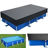 Poolabdeckung Rechteckig 400 x 210 cm Pool Abdeckplane Regensichere Staubdicht UV-beständig für Planschbecken Rechteckig Aufblasbarer Pool und Rectangular Frame Pool