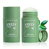 2 Stück Green Mask Clay Stick, Grüner Tee Purifying Clay Stick Mask, Deep Cleansing Anti-Akne-Maske Fine Solid Mask, Moisturizing Nourishing Skin (A)