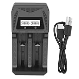 18650 26650 2 A 3 A 3 A 3,7 V Akku-Ladegerät Typ C Dual Slot Akku-LCD-Bildschirm