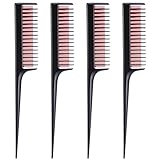 Wanmu 4 Stück Toupierkamm Haarkamm Toupierbürste Friseur Kamm Stielkamm Strähnenkamm Styling Kamm Rückkamm für Frauen