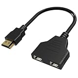 VIEVRE HDMI Splitter, 2 Monitore Können Nicht Gleichzeitig Verwendet Werden, 1080P HDMI Adapter, HDMI Verteiler, HDMI Mehrfachstecker, HDMI Doppelstecker für HDTV HD