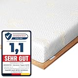 Newentor® Matratzen Topper 160x200cm H2 H3, Matratzentopper 160x200 Schlafsofa Bett Gelschaum, Mattress Topper 160x200 Boxspringbett Gel Bezug Kaltschaum 7CM Höhe