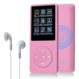 COVVY 8GB Tragbare MP3 Musik Player, Support bis zu 64GB SD Speicherkarte, Lossless Sound HiFi MP3 Player, Music/Video/Sprachaufnahme/FM Radio/E-Book Reader/Fotobetrachter(8G, Rosa)