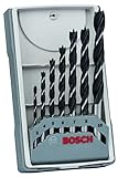 Bosch Professional 7tlg. Holzspiralbohrer-Set (für Weich- und Hartholz, Ø 3-10 mm, Zubehör Bohrschrauber und Bohrständer)
