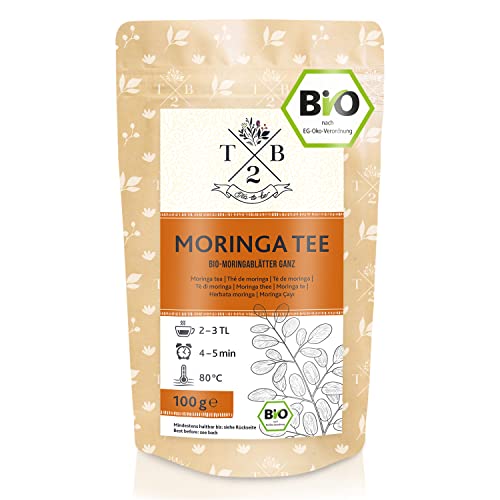 Moringa BIO-Tee | Getrocknete Moringatee Blätter vom Baum des Lebens in Bio-Qualität. Moringa Oleifera Kräutertee, 100 g | Tea2Be.
