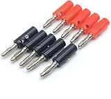 10pcs 4mm Bananenstecker Jack Bananenschraubkopf schwarz rot vernickelt Kunststoff Laternenstecker