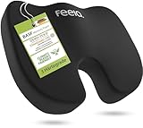 feela.® Orthopädisches Autositzkissen [3 Härtegrade] – Keilkissen Auto für besseren Sitzkomfort – Entlastet das Steißbein – Sitzkissen Auto, Sitzkeilkissen, Fahrersitz Kissen (Medium)