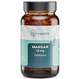 Esenca Mangan 10 mg – 365 Tabletten für 1 Jahr – hochdosiert & ohne unerwünschte Zusätze – vegan & nachhaltig – aus Deutschland