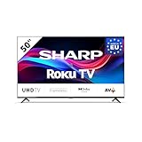SHARP 50GJ4225E - 50 Zoll Fernseher (126 cm) 4K Ultra HD Roku TV - Gaming & Streaming LED Smart TV ohne Rahmen (HDR10, HDMI 2.1, AV1-Codec, Receiver, WLAN) - Netflix, Prime, Youtube, Disney+, Apple TV