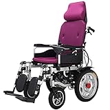 CASEGO Intelligenter Elektro-Rollstuhl, Aluminiumlegierung, Rahmen, starke Tragfähigkeit, für ältere Menschen, Freizeit, Allrad, Roller (lila)