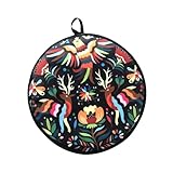 Tortilla Wärmer 12 isolierter Baumwollstoff mikrowellengeeigneter Speisenwärmer um Speisen bis zu einer Stunde warm halten für Pizzabrot Bierdeckelbaum (Black One Size)