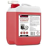 Optimal Products Universalentkalker mit Farbindikator 5 Liter Kanister | für Kaffeemaschinen und Vollautomaten | universell einsetzbar zur kraftvollen ENTKALKUNG aller Marken | Inklusive Abfüllhahn