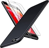 TORRAS für iPhone SE 2020/2022 Hülle, iPhone 8 Hülle Dünn [Unzerbrechlich Rundum-Schutz] mit 9H Displayschutz-Glas Slim bis [0,5mm] Dicke, Handyhülle 2020 Case, Schwarz