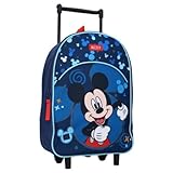 Mybagstory - Trolley Mickey Maus blau für Kinder - Grundschule - Schulranzen mit verstellbaren Trägern und Rädern - 33 cm - Geschenkidee, blau, 33 cm, Klassisch