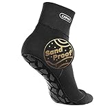 CAPAS Wasserdichte Neopren Socken, 2 mm, für Strand, Volleyball, Sanddichte Socken, Neoprenanzug, Schnorchelsocken, hält warm für Männer und Frauen (Schwarz, M)