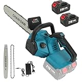21V Akku Kettensäge, 1800W Bürstenloser Elektro Kettensäge mit 16 Zoll Kette, Kettensäge mit 40 CM Schwertlänge, mit 2x 4000 mAh Akkus für das Schneiden von Holz