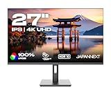 JapanNext Monitor 27' IPS 4K UHD (3840x2160) | HDR | Neigungsverstellung | Integrierte Lautsprecher | DP(x1) HDMI(x2) | sRGB 100% | G-Sync/FreeSync | JN-IPS2709UHDR