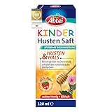 Abtei Kinder Husten Saft - mit Erdbeergeschmack, Eibisch und Honig - für Kinder und Kleinkinder ab 1 Jahr - ohne Alkohol, glutenfrei, laktosefrei - 1 x 120 ml