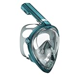 KUYOU Schnorchelmaske Tauchmaske Vollmaske Vollgesichtsmaske Faltbar Anti-Fog CO2-Sicher für Jugendliche und Erwachsene